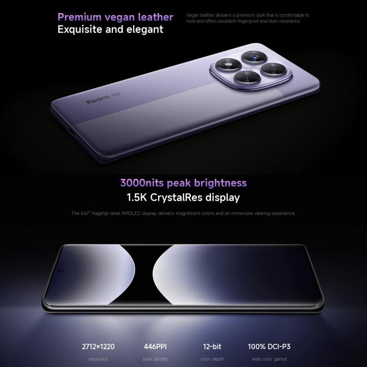 Xiaomi Redmi Note 14 Pro 5G Global, 8GB+256GB, In-screen Fingerprint, 6.67 inch Xiaomi HyperOS MediaTek Dimensity 7300-Ultra Octa Core, NFC, Network: 5G, Note 14 Pro 5G, 8GB+256GB(Black), Note 14 Pro 5G, 8GB+256GB(Purple) Xiaomi Redmi Note 14 Pro 5G Global, 8GB+256GB, In-screen Fingerprint, 6.67 inch Xiaomi HyperOS MediaTek Dimensity 7300-Ultra Octa Core, NFC, Network: 5G, Note 14 Pro 5G, 8GB+256GB(Black), Note 14 Pro 5G, 8GB+256GB(Purple)